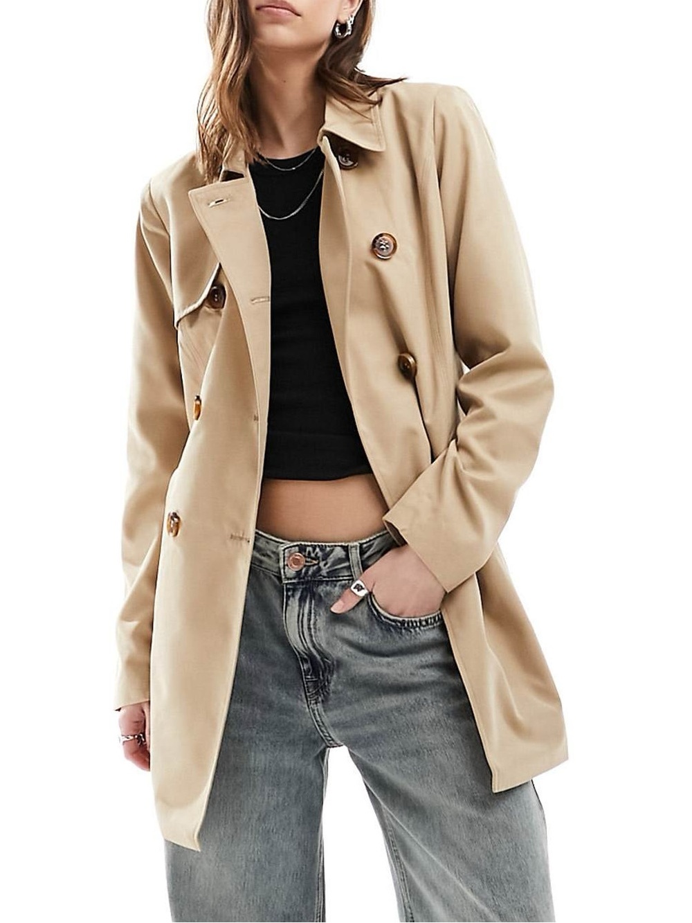 Asos Petite trench in ginger root - size 0